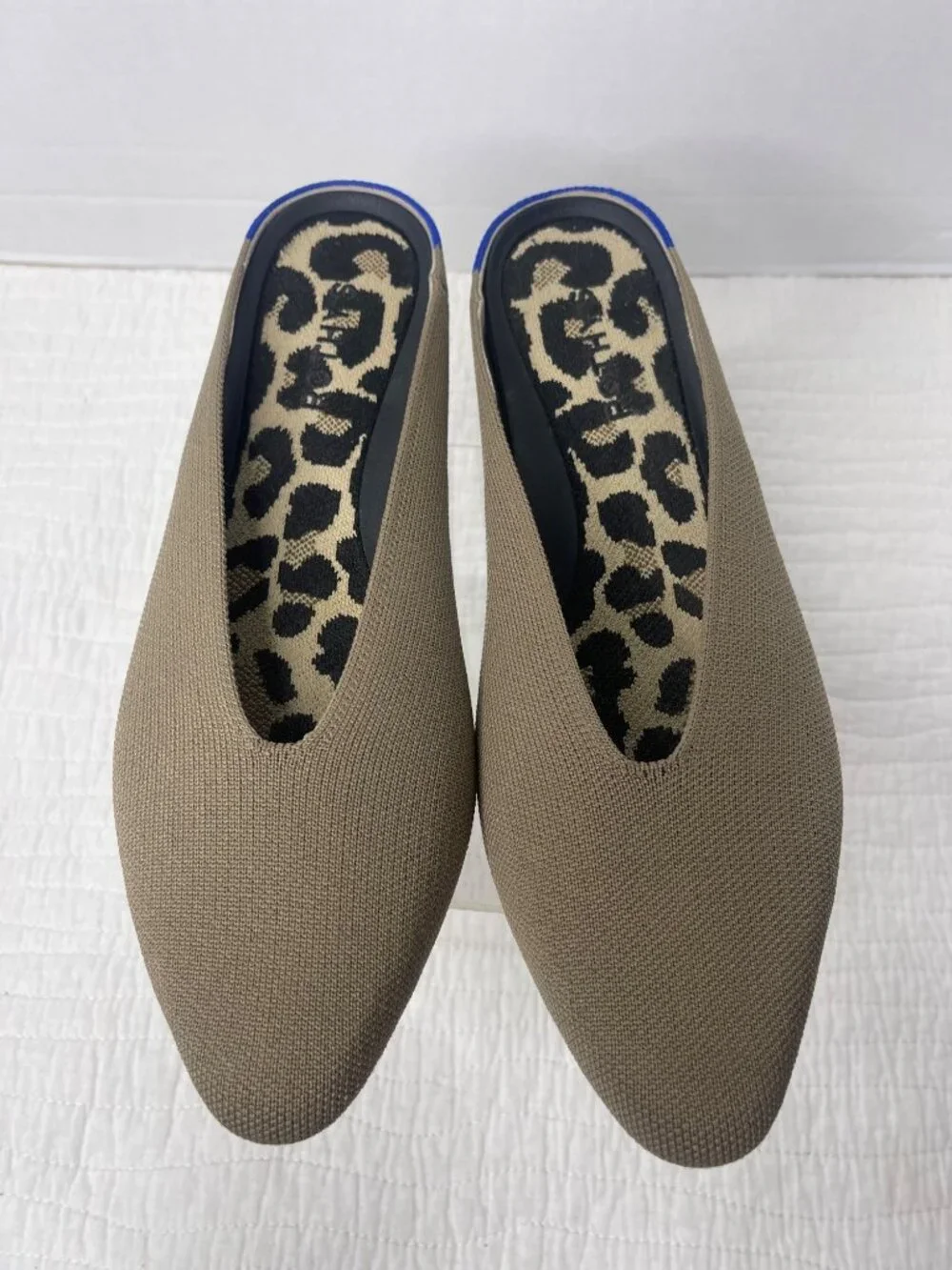 Rothy's Almond Demi Mules Women 10 Portobello Knit Washable Slip-on Flats NWOB